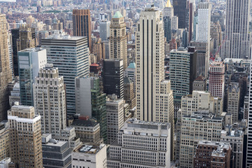 Wall Mural - Full frame view of the urban skyscraper canyons of the Midtown Manhattan, New York City skyline 