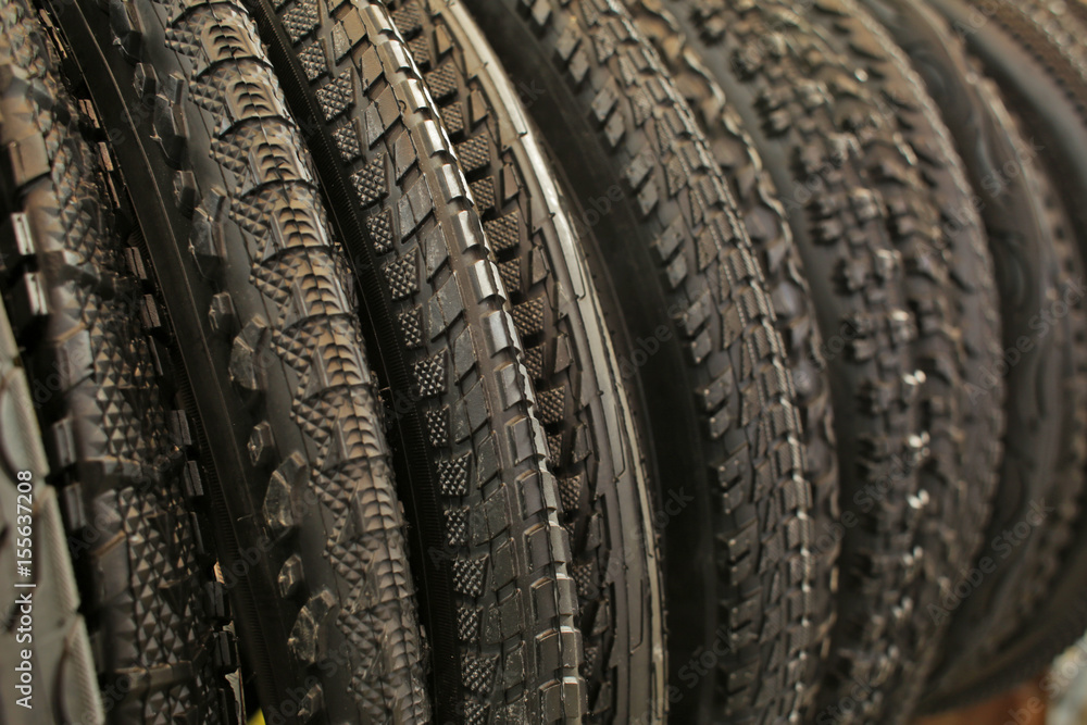 Bicycle tires, closeup
