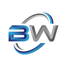Simple Initial Letter Logo Modern Swoosh BW