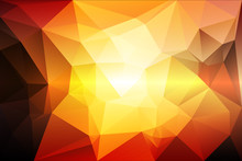 Yellow Coral Pink Black Low Poly Background