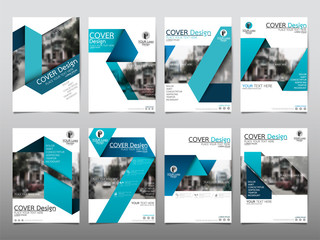 Wall Mural - blue flyer cover business brochure vector design, leaflet advertising abstract background, modern po