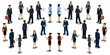 © vectorpocket - Set of vector isometric men and women in business suits, isolated business people figures