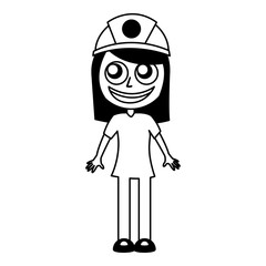 Poster - woman firefighter avatar character icon vector illustration design