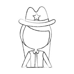 Wall Mural - female sheriff avatar character vector illustration design