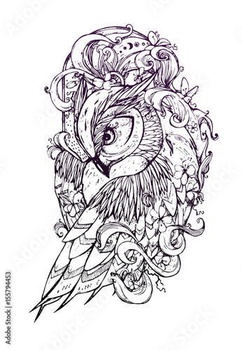piekna-ilustracja-z-sowa-sowa-wewnatrz-fal-oceanu-z-kwiatami-sakura-moze-byc-stosowany-do-drukowania-na-koszulkach-i-pomysl-na-tatuaz