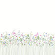 seamless floral border with butterflies