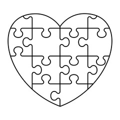 Wall Mural - puzzle heart icon