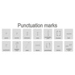 monochrome icons set with punctuation marks for your design