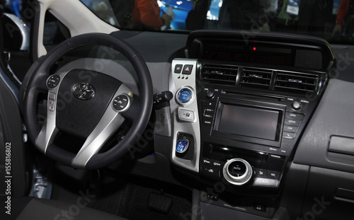 The Interior Of The Toyota Prius V Is Seen After It Was
