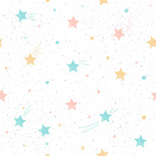Handmade Star Seamless Pattern Background.