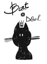 Hand Drawn Vector Doodle Sketched Silhouette Of Black Cat With Handwritten Quote "Best Is Black".