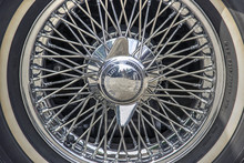 Wire Wheel Of Classic Mid-20th Century Sports Car