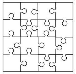 Sticker - puzzle  silhouette set vector symbol icon design.