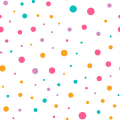 Wall Mural - cute circle seamless pattern on white background