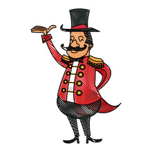 Character Man Host Circus Show Image Vector Illustration
