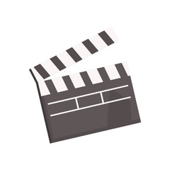 Wall Mural - Black open movie clapperboard vector Illustration