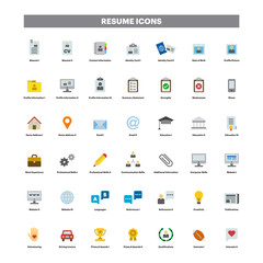 CV & Resumé color flat icons