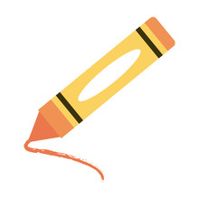 Crayon Stationery Tool Icon Image Vector Illustration Design 