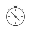 © OnD - Black stopwatch icon with second arrow. Flat style. Vector illustration