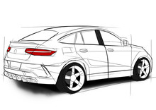 Mercedes GLE Sketch