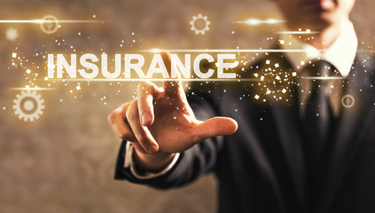 Poster - Insurance text with businessman