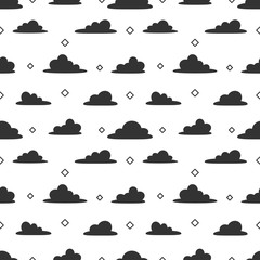 Wall Mural - Cloud cartoon seamless pattern vector white background