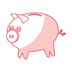 Canvas Print - cute piggy character icon vector illustration design