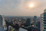 Fototapeta Miasto - Aerial shot of Cityscape view of Bangkok