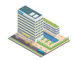 Modern Hotel Isometric, Suitable for Diagrams, Infographics, Illustration, And Other Graphic Related Assets