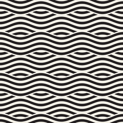 Wall Mural - abstract geometric pattern with wavy lines. interlacing rounded stripes design. seamless vector back