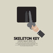 Skeleton Key In Hand Vector Illustration