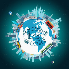 Wall Mural - Travel around the world. Vector illustration