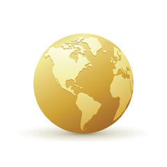 Wall Mural - golden world globe america