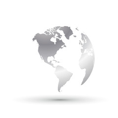 Wall Mural - silver world earth globe business concept america