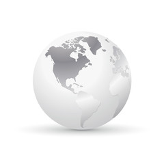 silver world earth globe america