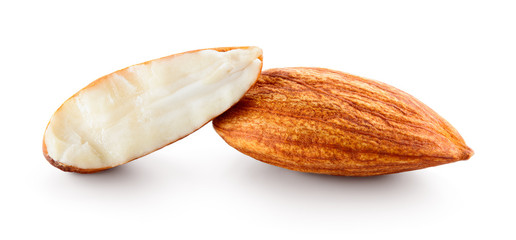Wall Mural - Almond isolated on white background. Macro. Full depth of field.