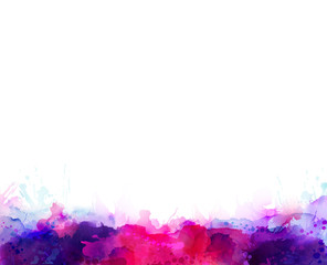 Aufkleber - Purple, violet, lilac and pink watercolor stains. Bright color element for abstract artistic background.