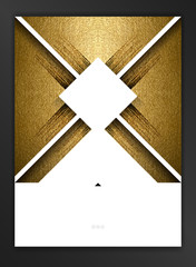 Leinwandbilder - Geometric abstract design elements decorated banner with gold texture background.