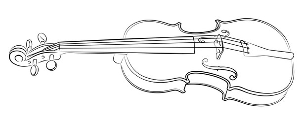 Canvas Print - violin Sketch. 