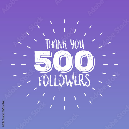 Poster Thank you letters for follower vector illustration