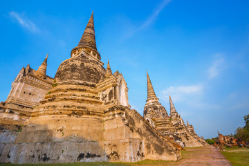 Wat Phra Si Sanphet temple in Ayutthaya Historical Park, a UNESCO world heritage site, Thailand