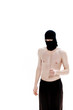 © producer - Ninja on white background. Male fighter in black clothes