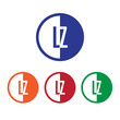 LZ initial circle half logo blue,red,orange and green color