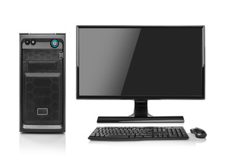 modern desktop pc computer isolated.