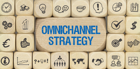 Wall Mural - Omnichannel Strategy Würfel mit Symbole