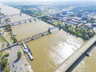 aerial view arkansas inland maritime museum with balao-class submarine along the north side of arkan