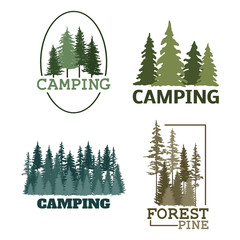 Tree outdoor travel green silhouette forest badge coniferous natural logo badge tops pine spruce vector.