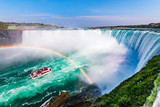 Niagara Falls Hornblower Tour Boat under Horseshoe Waterfall Rainbow