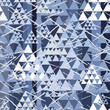 Abstract seamles pattern. Blue and white background. Geometrical winter forest.