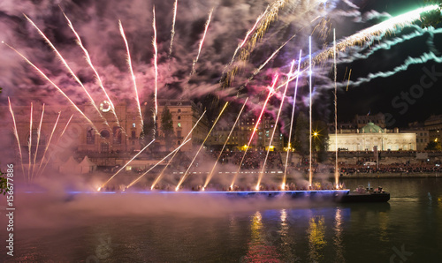 The Musee D Orsay Is Lit Up With A Fireworks Display Titled One